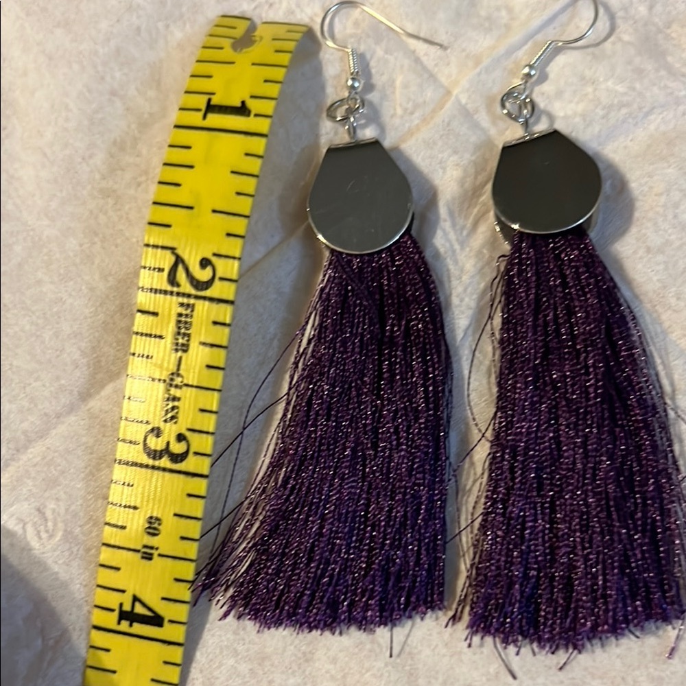 Chic Purple Tassel Earrings